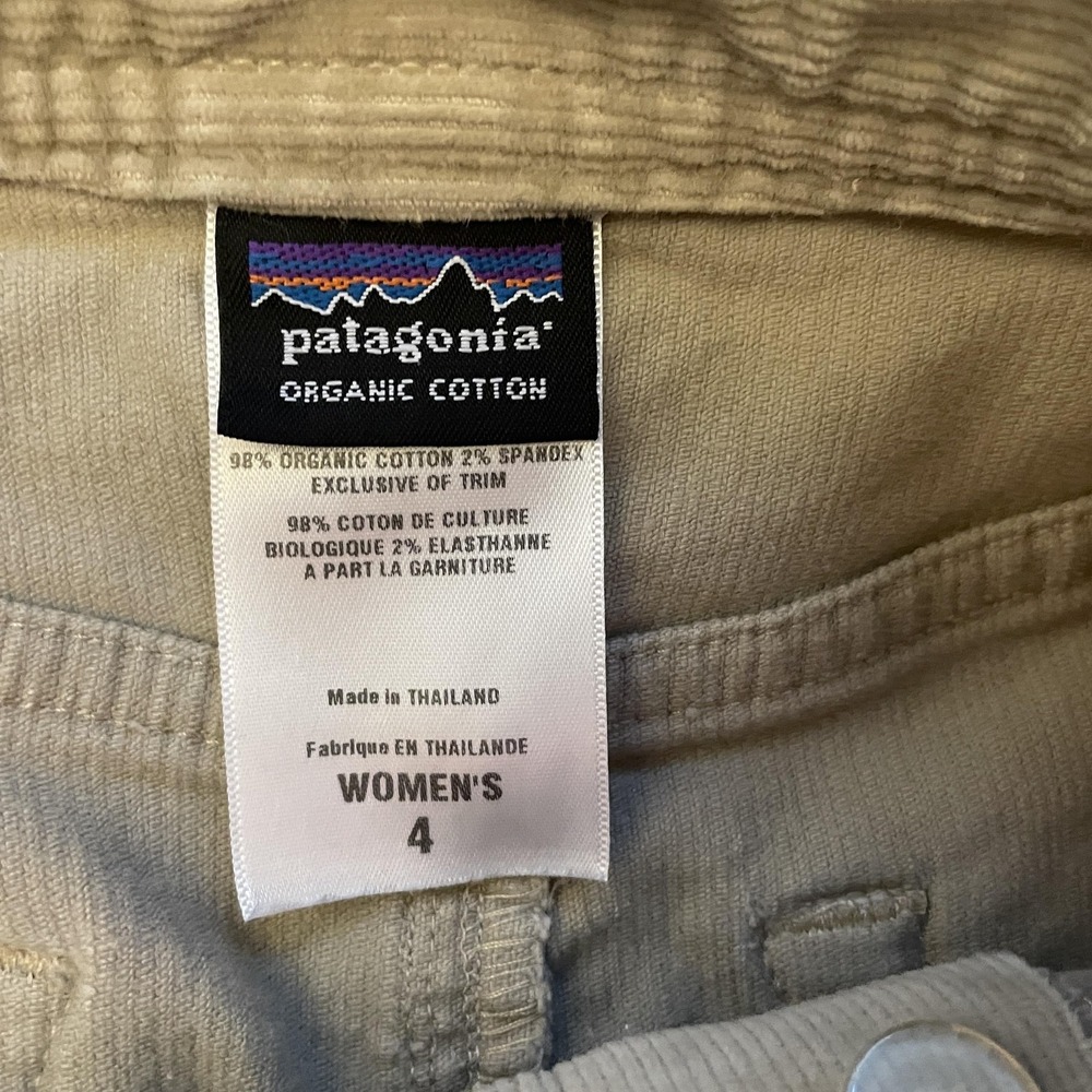 Patagonia Corduroy Skirt Women 4 Khaki Brown Straight Organic Cotton Mini Pocket - Picture 5 of 8
